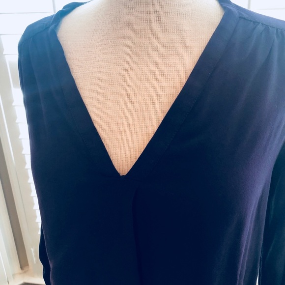 Pleione Deep Purple, V- Neck, Tab Sleeve Tunic, M - Picture 2 of 3